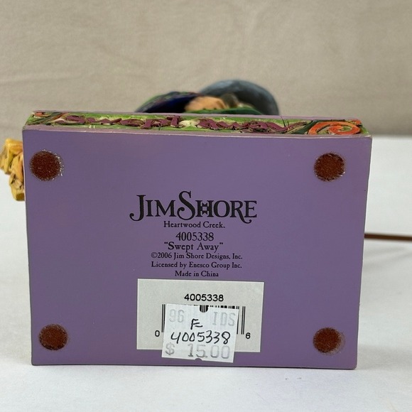 2006 Jim Shore Heartwood Creek "Swept Away" Halloween Witch On Broom 4005338 - Picture 3 of 5